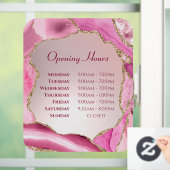 Roze Agate Nepfolie Openingstijden Ruitstickers Raamsticker (Huis)