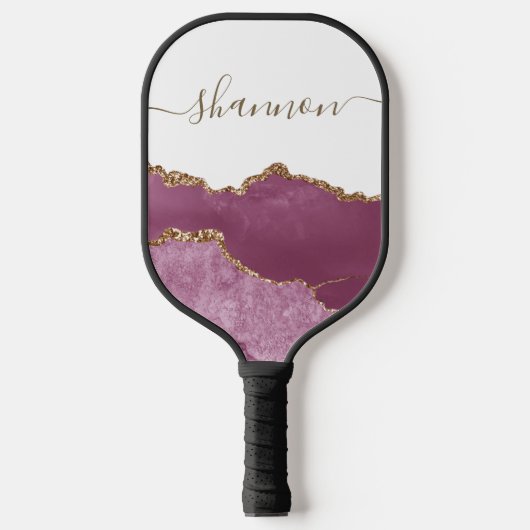 Roze Agate Pickleball Paddle (Voorkant)