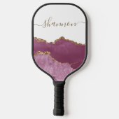 Roze Agate Pickleball Paddle (Achterkant)