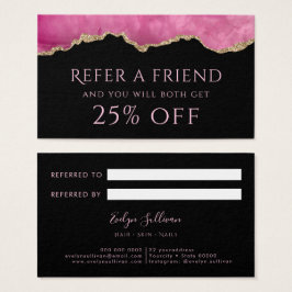roze agate Referral Kaart