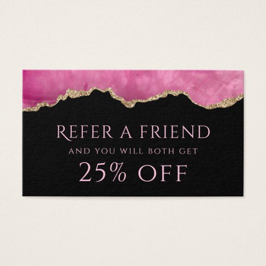 roze agate Referral Kaart (Voorkant)
