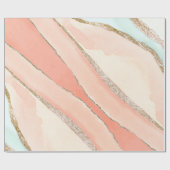 Roze Agate Turquoise Gold Elegant Modern Cadeaupapier (Vlak)