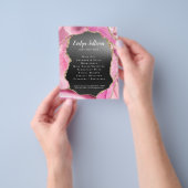 Roze Agate Zwarte Folie Flyer (Hand)