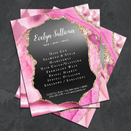 Roze Agate Zwarte Folie Flyer