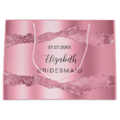 Roze agaten naam elegante bruidsmeisje groot cadeauzakje (Voorkant)