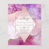 Roze AGATESparkles Wedding Invitations BUDGET (Voorkant)