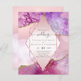 Roze AGATESparkles Wedding Invitations BUDGET