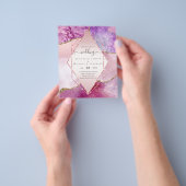 Roze AGATESparkles Wedding Invitations BUDGET Flyer (Hand)