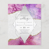 Roze AGATESparkles Wedding Invitations BUDGET Flyer (Voorkant)