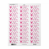 Roze Airmail Beach Hut RETOUR ADRES Mailing Etiket (Full Sheet)