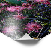 Roze airy Duster Flowers & Prickly Pear Cactus Foto Afdruk (Hoek)