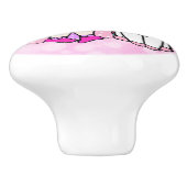 Roze airy en unicorn keramische knop (Zijkant)