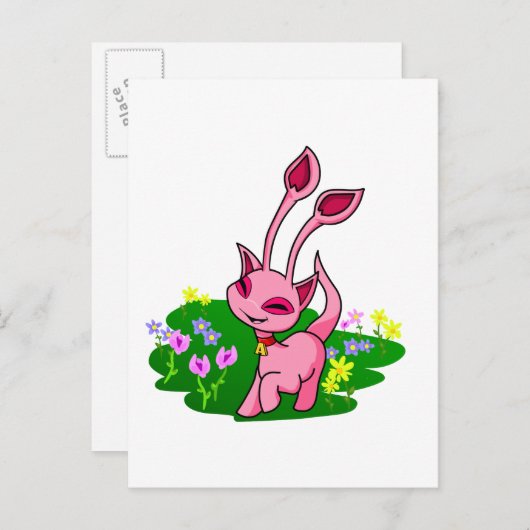 Roze Aisha wordt door bloemen geperst Briefkaart (Voorkant / Achterkant)