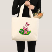 Roze Aisha wordt door bloemen geperst Grote Tote Bag (Voorkant (product))