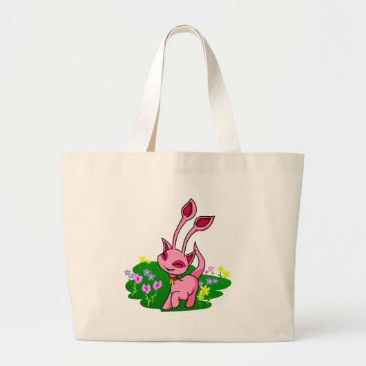 Roze Aisha wordt door bloemen geperst Grote Tote Bag (Voorkant)