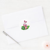 Roze Aisha wordt door bloemen geperst Ronde Sticker (Envelop)