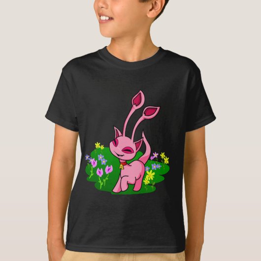 Roze Aisha wordt door bloemen geperst T-shirt (Voorkant)