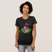 Roze Aisha wordt door bloemen geperst T-shirt (Voorkant volledig)