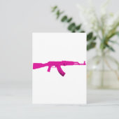Roze AK-47 Briefkaart (Staand voorkant)