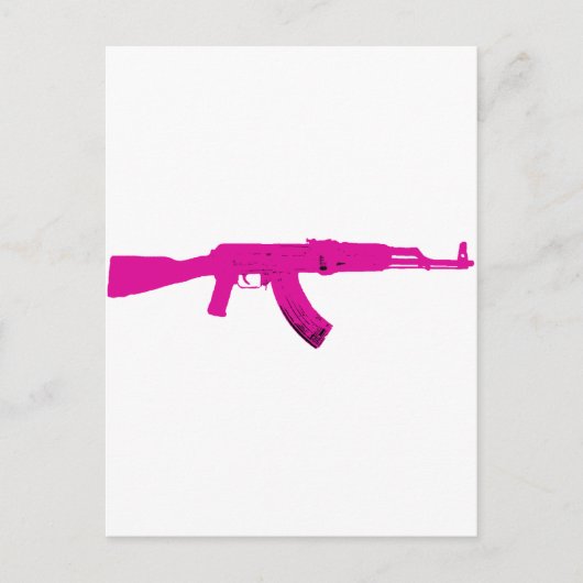 Roze AK-47 Briefkaart (Voorkant)