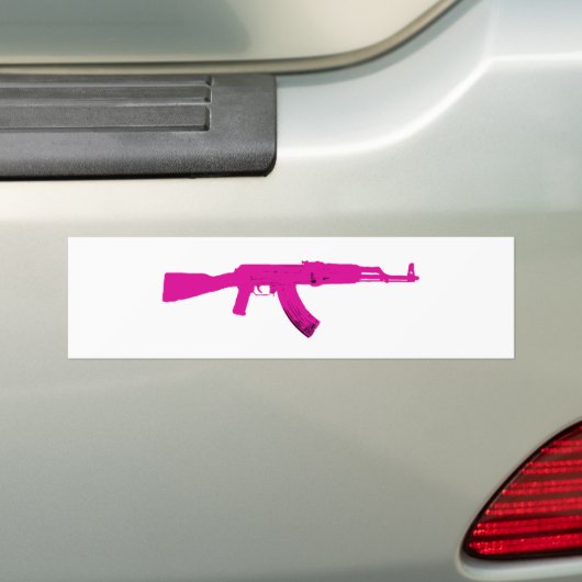Roze AK-47 Bumpersticker (Op auto)