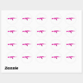 Roze AK-47 Ronde Sticker (Vel)