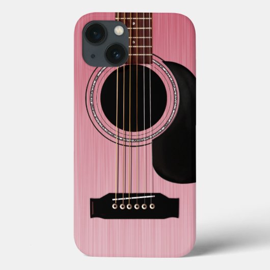 Roze Akoestische Gitaar Case-Mate iPhone Case (Achterkant)
