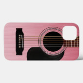 Roze Akoestische Gitaar Case-Mate iPhone Case (Achterkant (horizontaal))