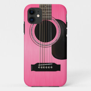 Roze akoestische gitaar iPhone 11 hoesje