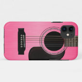 Roze akoestische gitaar Case-Mate iPhone case (Achterkant (horizontaal))