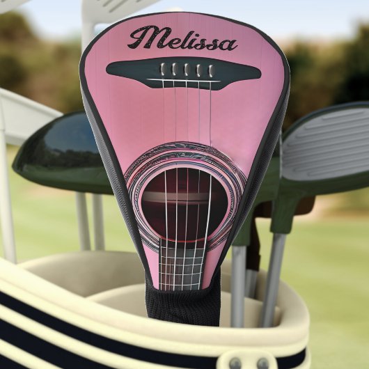 Roze akoestische gitaar gitarist instrumentnaam golfheadcover