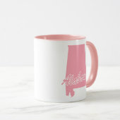 Roze Alabama Staat Vorm Mok (Voorkant rechts)