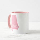 Roze Alabama Staat Vorm Mok (Voorkant links)