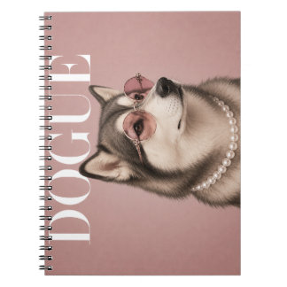 Roze Alaskaanse Malamute-hond Covergirl Notitieboek