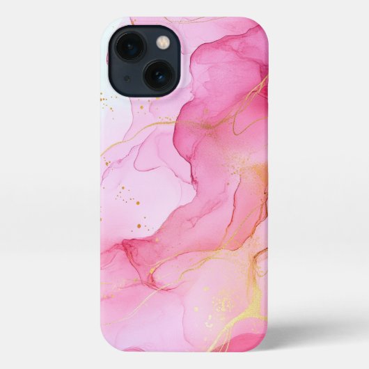Roze Alcohol Art Girly Gold iPhone Hoesje (Achterkant)