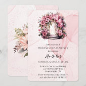 Roze Alcohol Bloemen Boog Trouwkoppels Douche Kaart (Voorkant / Achterkant)