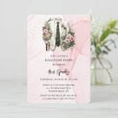 Roze Alcohol Ink Groom Suit vrijgezellenfeest Kaart (Staand voorkant)