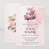 Roze Alcohol Ink Trouwtaart Bruidsmeisjes Luncheon Kaart (Voorkant / Achterkant)