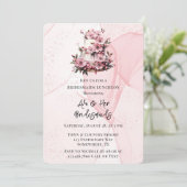 Roze Alcohol Ink Trouwtaart Bruidsmeisjes Luncheon Kaart (Staand voorkant)