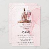 Roze Alcohol Inkt Diamond Champagne Brunch & Bubbl Kaart (Voorkant / Achterkant)