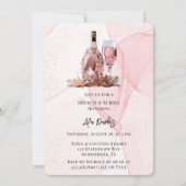 Roze Alcohol Inkt Diamond Champagne Brunch & Bubbl Kaart (Voorkant)