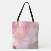 Roze Alcohol Inkt Goud Elegant Tote Bag (Voorkant)