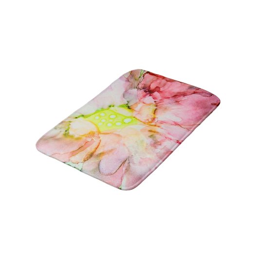 Roze alcoholinkt Abstracte ventilator Badmat (Gekanteld)