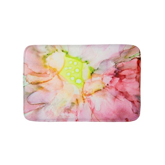 Roze alcoholinkt Abstracte ventilator Badmat (Voorkant)