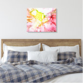 Roze alcoholinkt Abstracte ventilator Canvas Afdruk (Insitu (Slaapkamer))