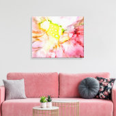 Roze alcoholinkt Abstracte ventilator Canvas Afdruk (Insitu (Woonkamer))