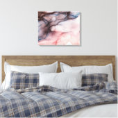 Roze alcoholinkt canvas afdruk (Insitu (Slaapkamer))