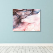 Roze alcoholinkt canvas afdruk (Insitu (Houten vloer))