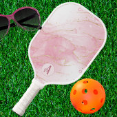 Roze alcoholinkt met Gold Glitter Monogram Pickleball Paddle