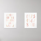 Roze alfabet en cijfers Educatief klaslokaal Muurkunst Sets (Voorkant)